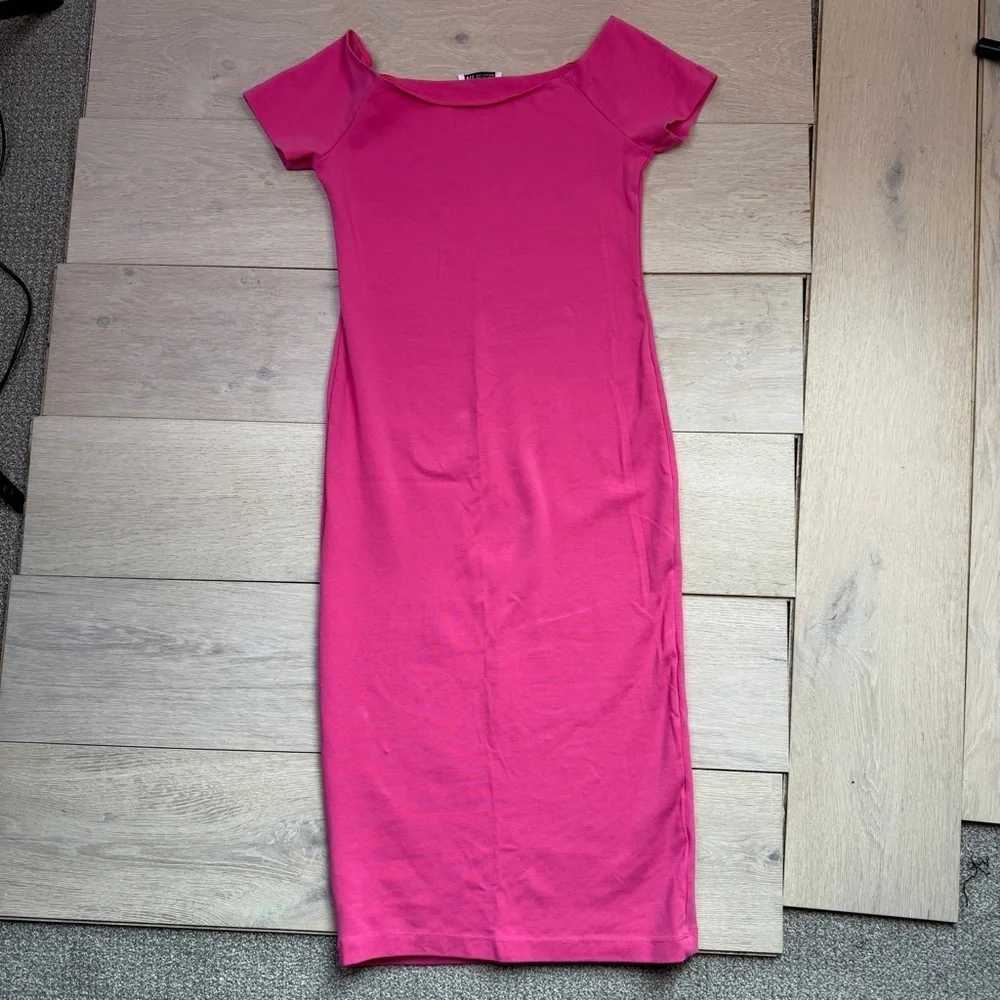 Zara Off the Shoulder Pink Midi Dress - Picture 4 of 5